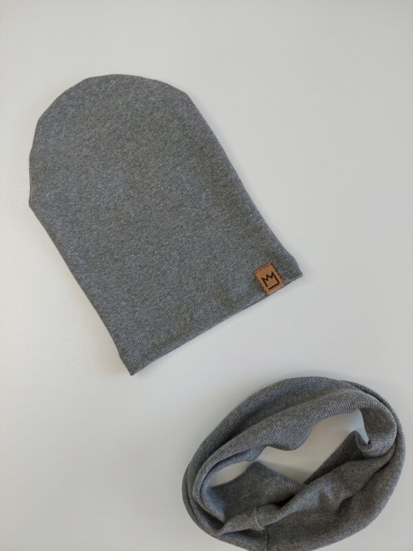 CZAPKA Z KOMINEM SZARY MELANŻ MIMI