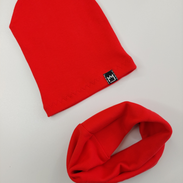 CZAPKA Z KOMINEM CZERWIEŃ MIMI