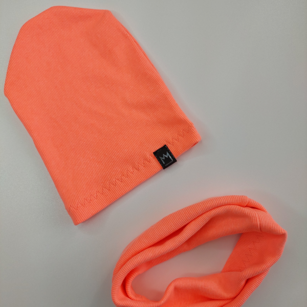 CZAPKA Z KOMINEM NEONOWY POMARAŃCZ MIMI