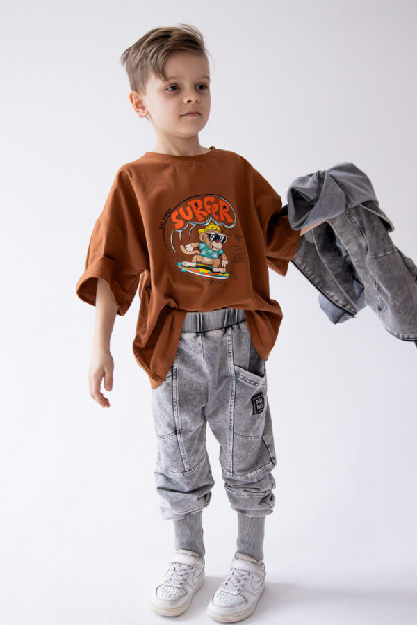 SPODNIE JOGGERY DEKATYZOWANE JEANS BLACK NUNU