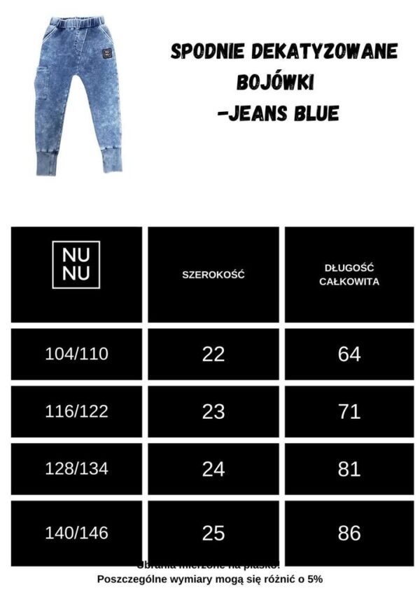 SPODNIE BOJÓWKI JEANS BLUE NUNU