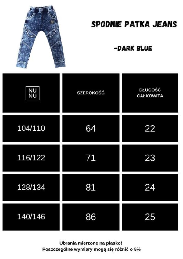 SPODNIE JOGGERY DEKATYZOWANE JEANS BLACK PATKA NUNU